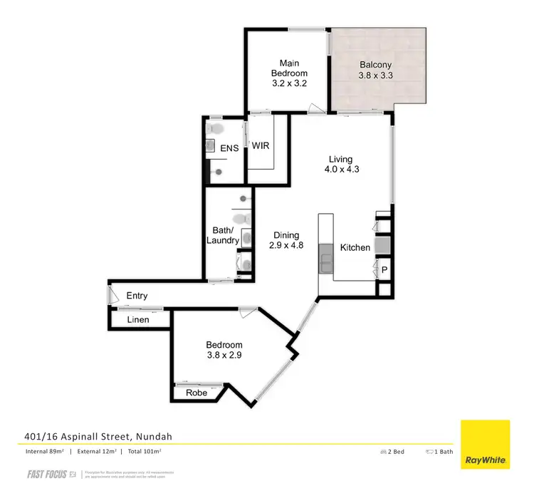 Floorplan of Homely apartment listing, 401/16 Aspinall Street, Nundah QLD 4012