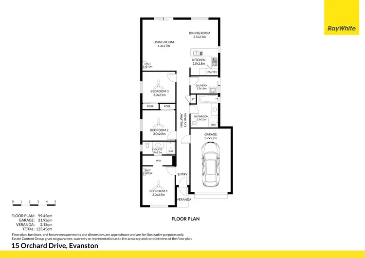 Floorplan of Homely house listing, 15 Orchard Drive, Evanston SA 5116