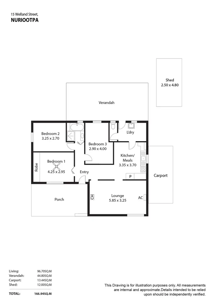 Floorplan of Homely house listing, 15 Welland Road, Nuriootpa SA 5355