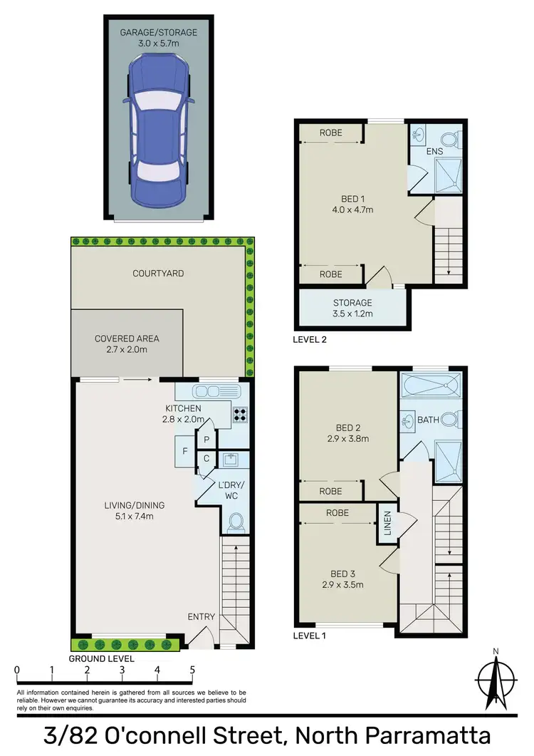 Floorplan of Homely townhouse listing, 3/82 O'Connell Street, North Parramatta NSW 2151