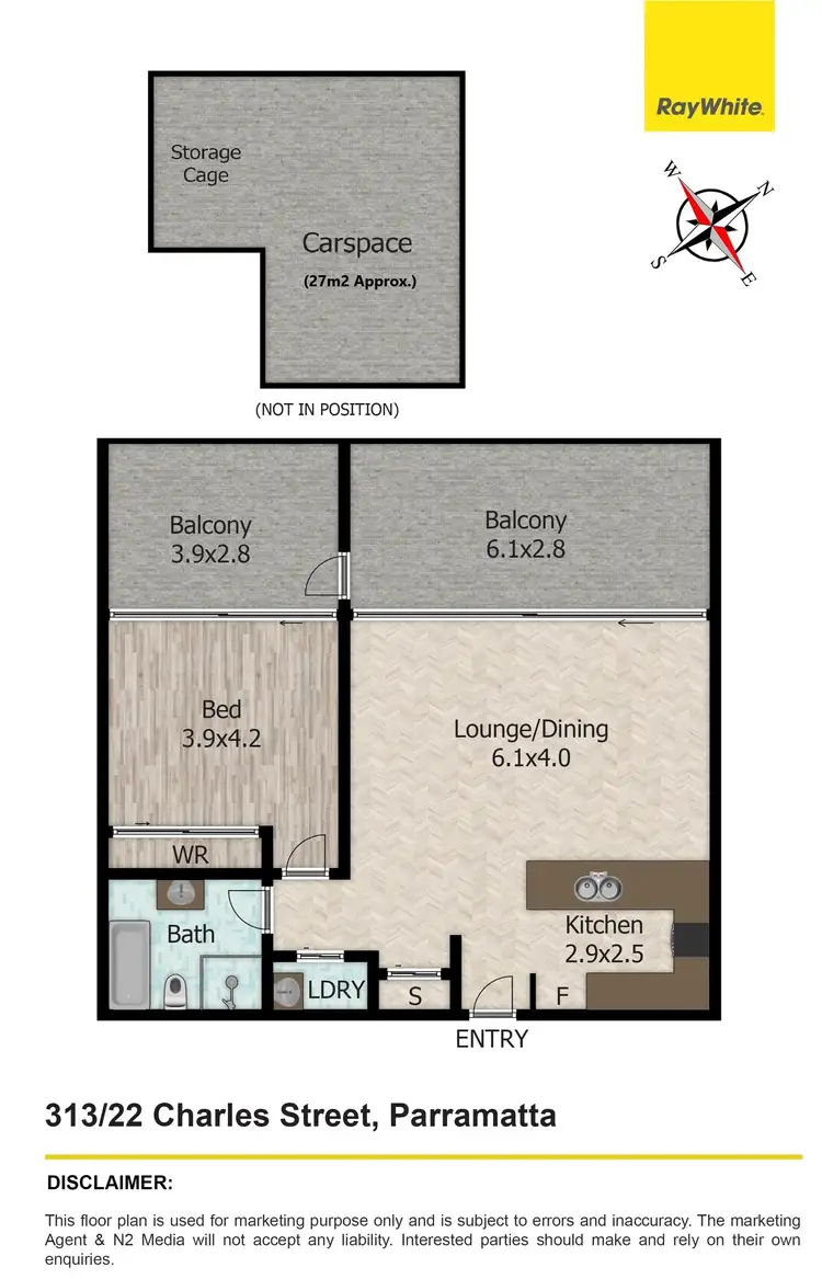 Floorplan of Homely apartment listing, 313/22 Charles Street, Parramatta NSW 2150