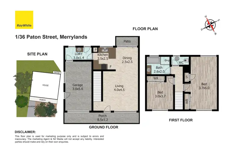 Floorplan of Homely townhouse listing, 1/36-38 Paton Street, Merrylands NSW 2160