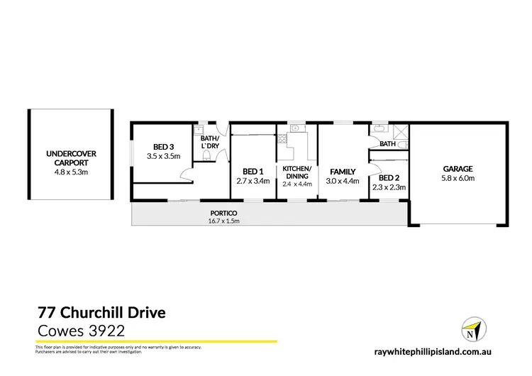 Floorplan of Homely house listing, 77 Churchill Drive, Cowes VIC 3922