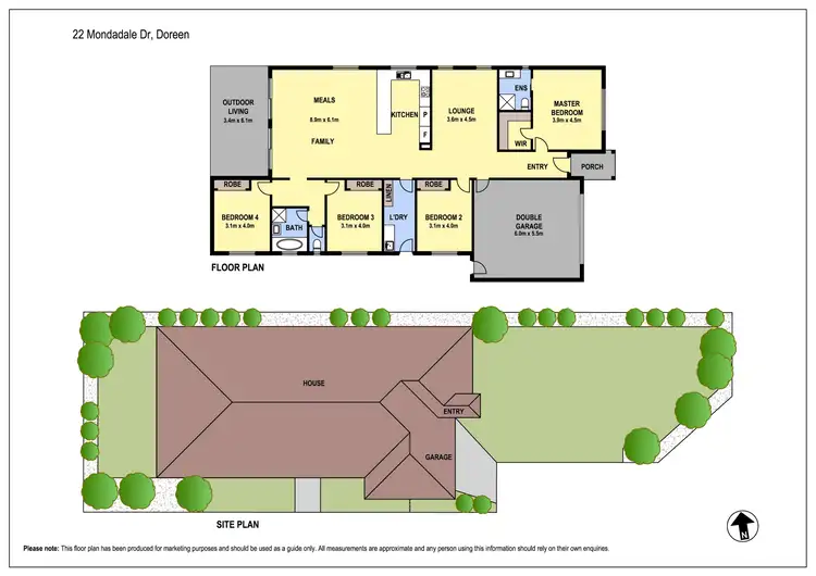 Floorplan of Homely house listing, 22 Mondadale Drive, Doreen VIC 3754