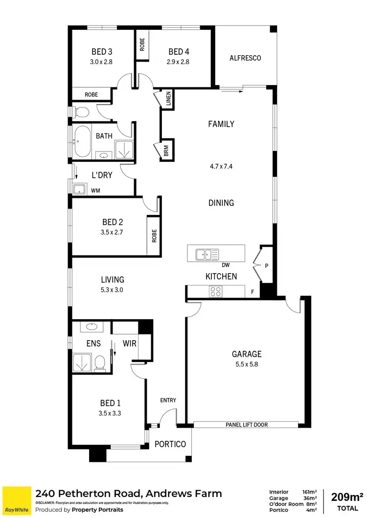 Floorplan of Homely house listing, 240 Petherton Road, Andrews Farm SA 5114