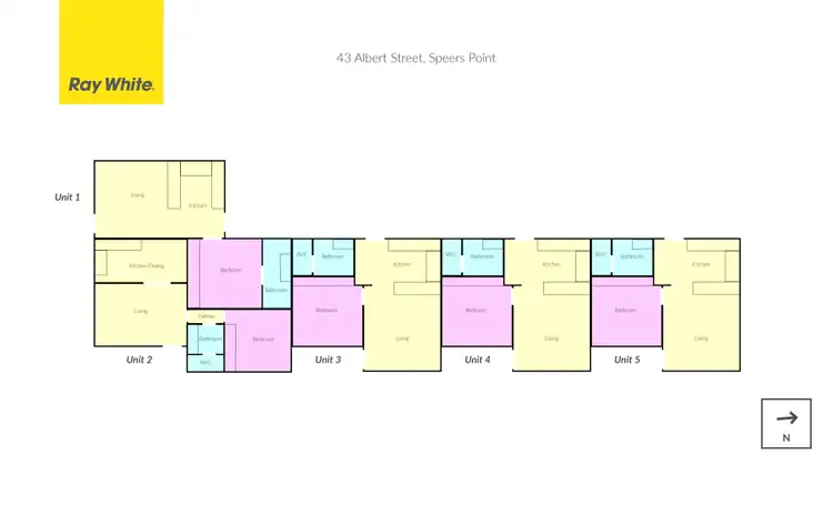 Floorplan of Homely block of units listing, 43 Albert Street, Speers Point NSW 2284