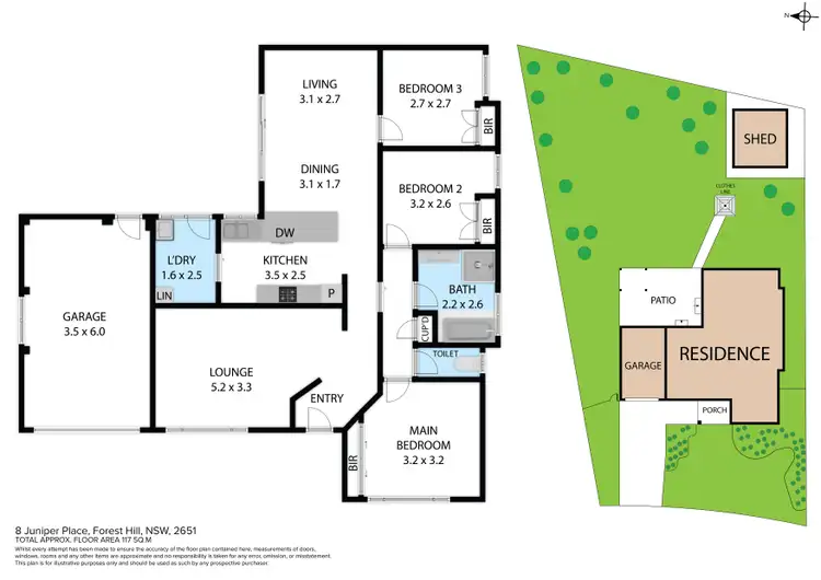 Floorplan of Homely house listing, 8 Juniper Place, Forest Hill NSW 2651