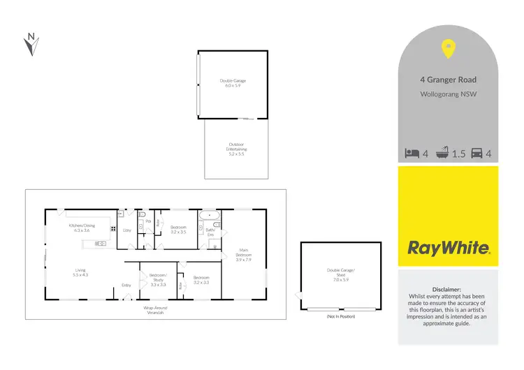 Floorplan of Homely rural property listing, 4 Granger Road, Wollogorang NSW 2581