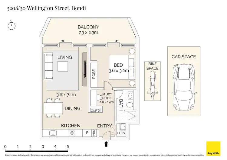Floorplan of Homely apartment listing, 5208/30 Wellington Street, Bondi NSW 2026