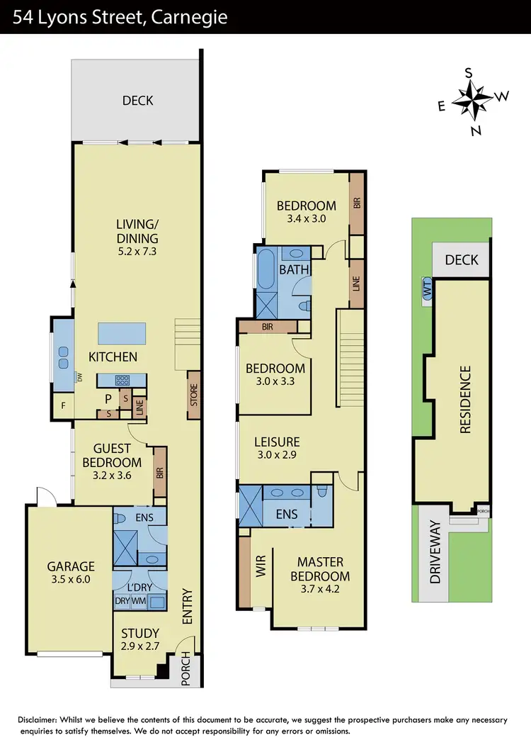 Floorplan of Homely townhouse listing, 54B Lyons Street, Carnegie VIC 3163