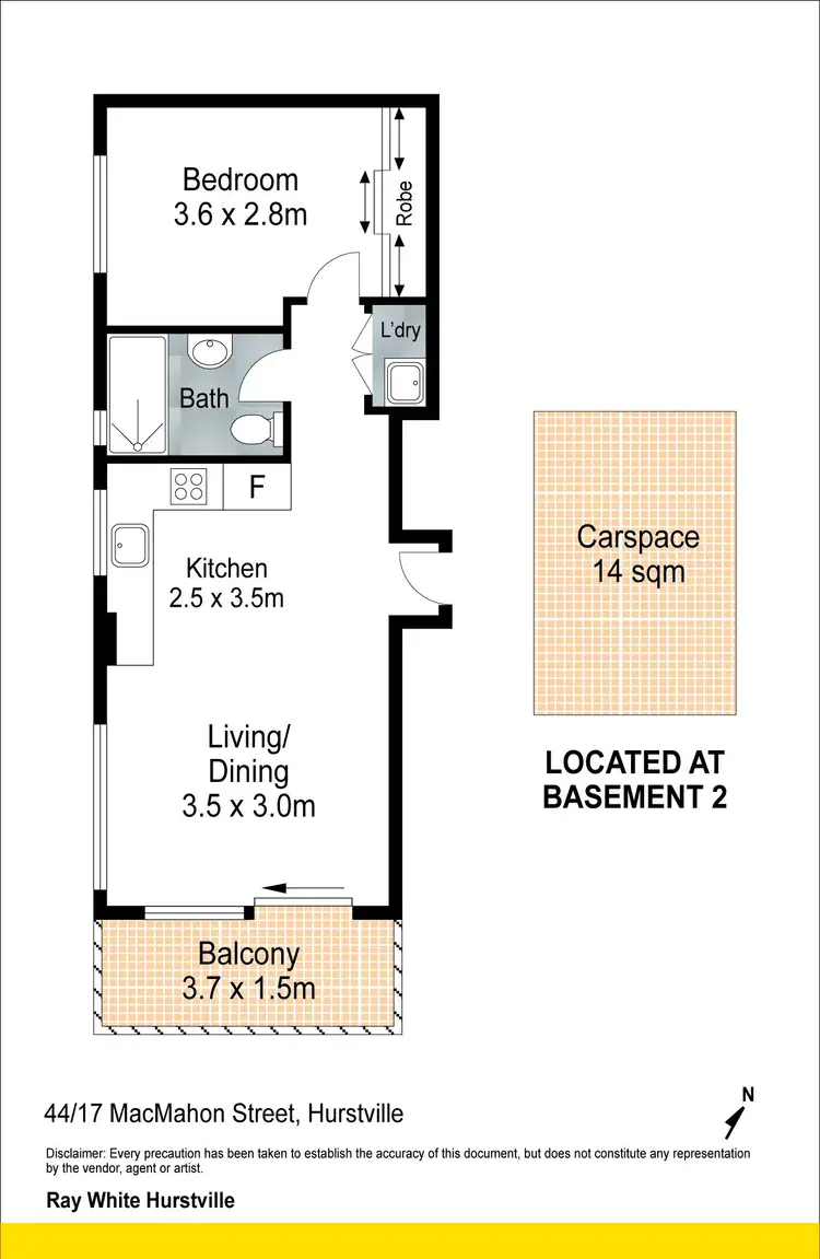 Floorplan of Homely apartment listing, 44/17 MacMahon Street, Hurstville NSW 2220