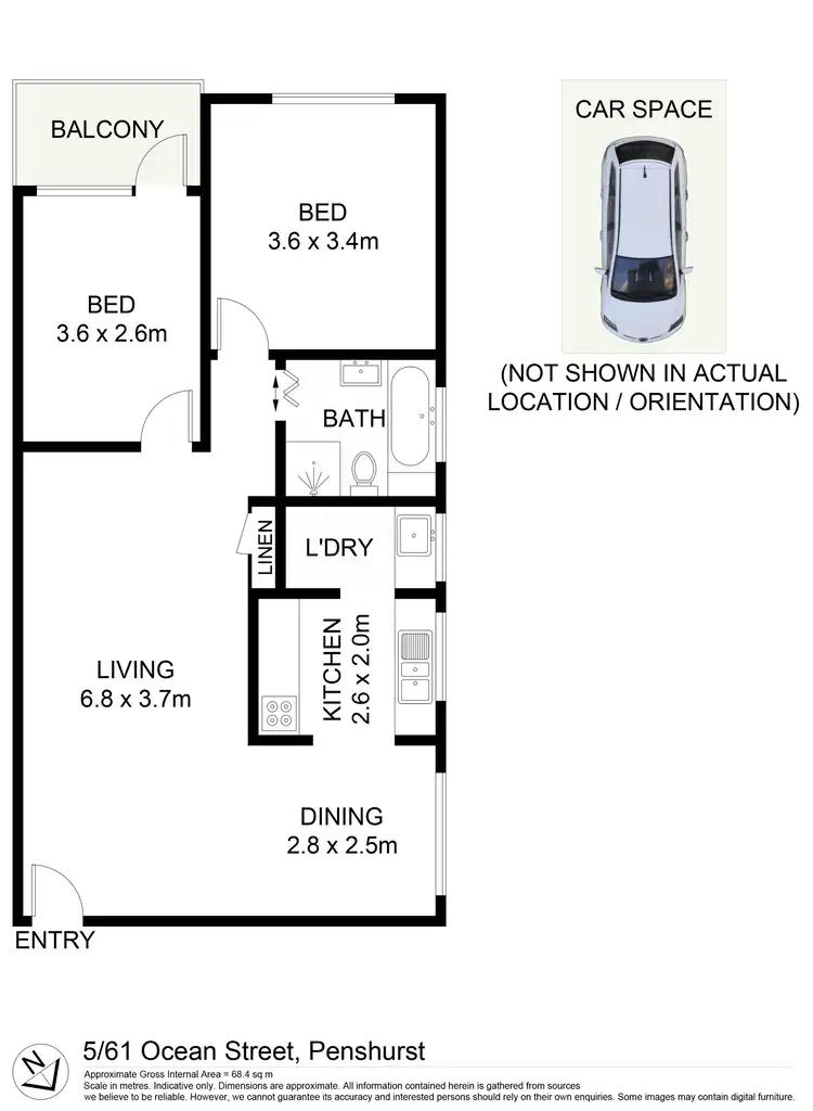 Floorplan of Homely apartment listing, 5/61 Ocean Street, Penshurst NSW 2222
