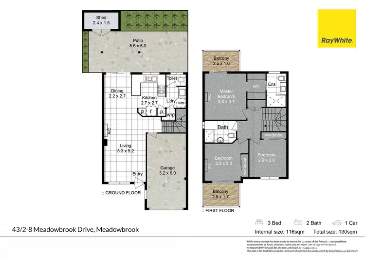 Floorplan of Homely townhouse listing, 43/2-8 Meadowbrook Drive, Meadowbrook QLD 4131