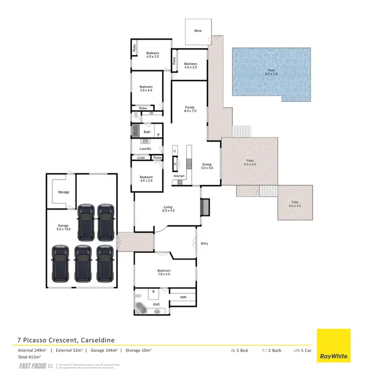 Floorplan of Homely house listing, 7 Picasso Crescent, Carseldine QLD 4034