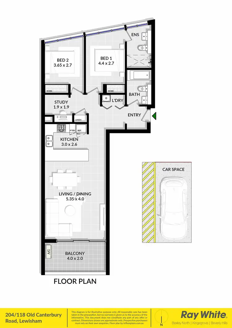 Floorplan of Homely apartment listing, 204/118 Old Canterbury Road, Lewisham NSW 2049