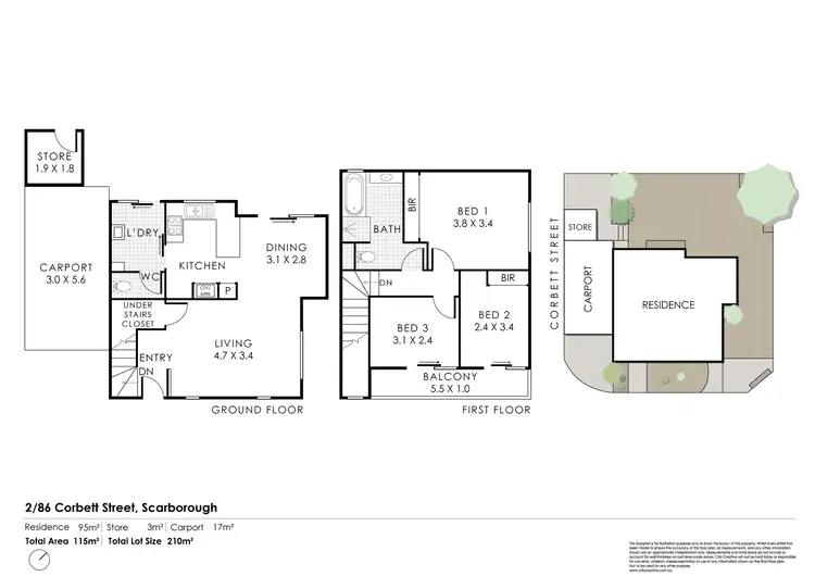 Floorplan of Homely house listing, 2/86 Corbett Street, Scarborough WA 6019