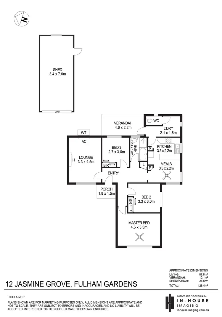 Floorplan of Homely house listing, 12 Jasmine Grove, Fulham Gardens SA 5024
