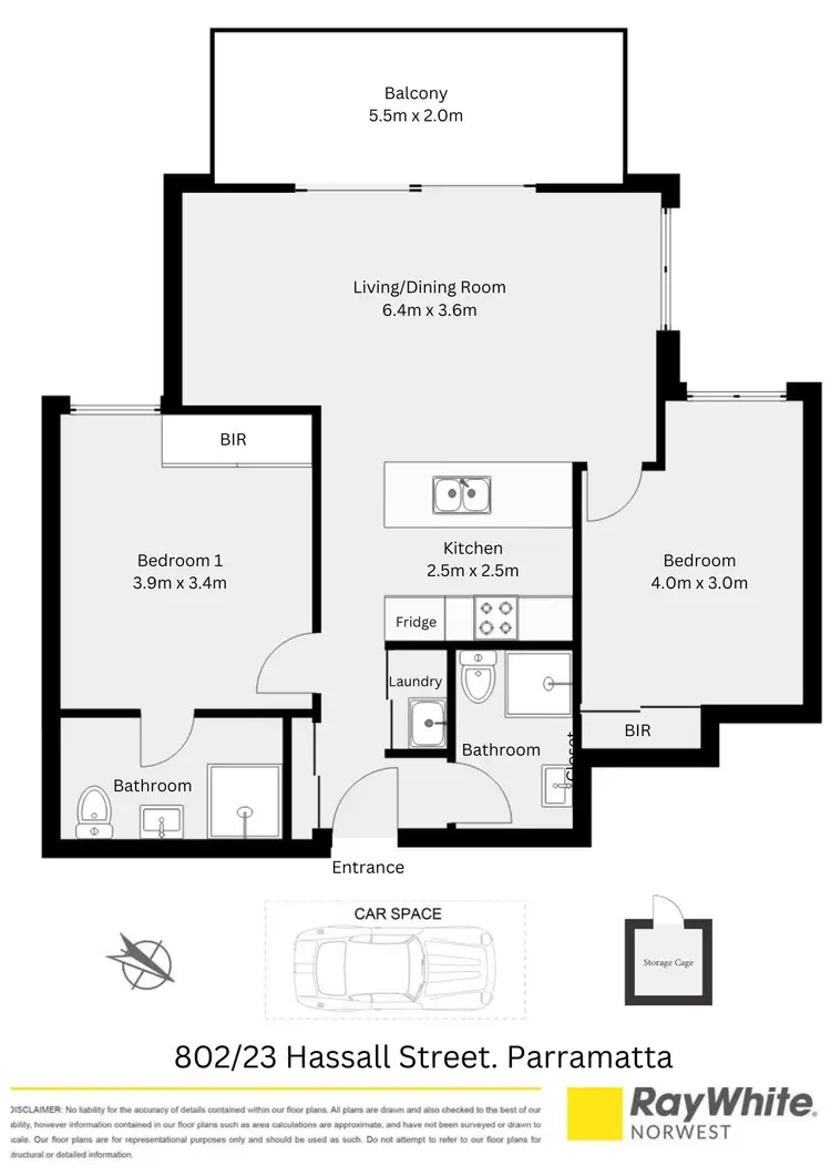 Floorplan of Homely apartment listing, 802/23 Hassall Street, Parramatta NSW 2150