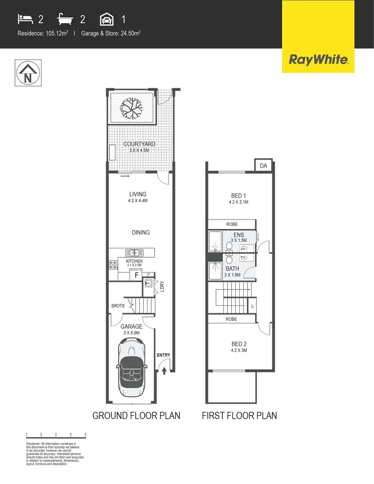 Floorplan of Homely townhouse listing, 35/45 Frencham Street, Downer ACT 2602