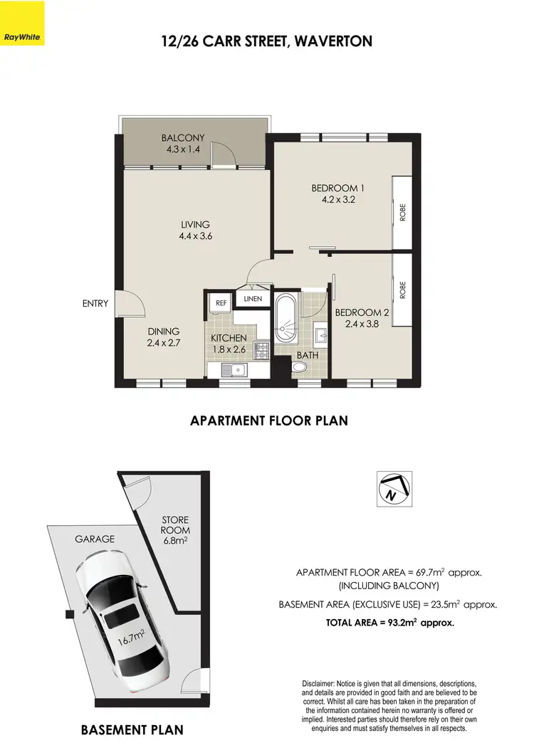 Floorplan of Homely apartment listing, 12/26 Carr Street, Waverton NSW 2060