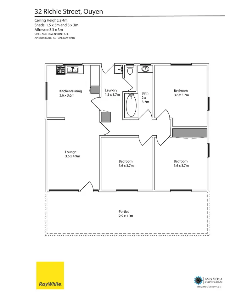Floorplan of Homely house listing, 32 Ritchie Street, Ouyen VIC 3490