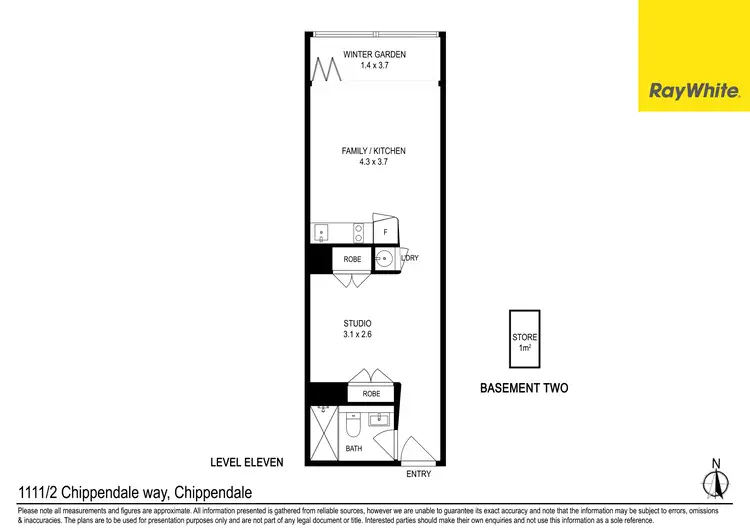 Floorplan of Homely unit listing, 1111/2 Chippendale Way, Chippendale NSW 2008