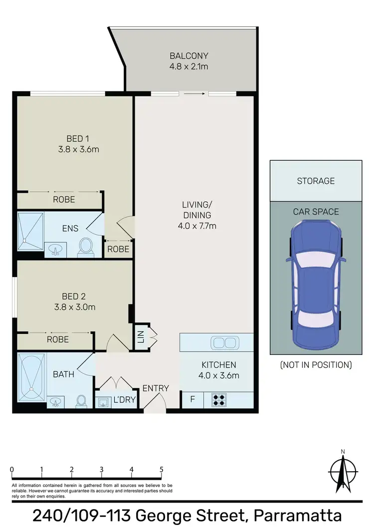 Floorplan of Homely apartment listing, 240/109-113 George Street, Parramatta NSW 2150