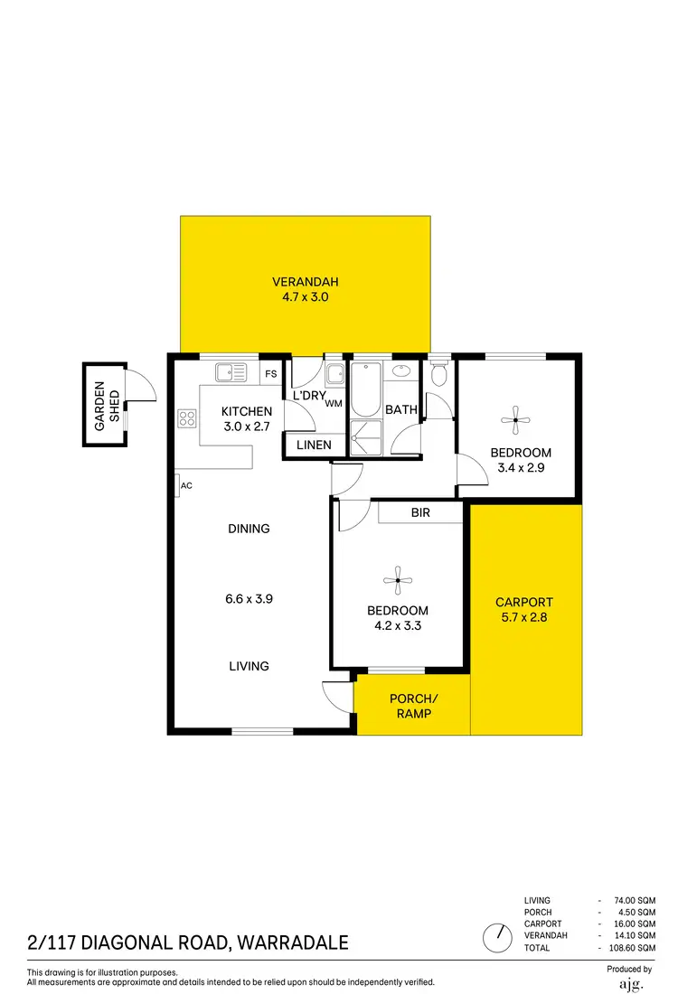 Floorplan of Homely apartment listing, 2/117 Diagonal Road, Warradale SA 5046