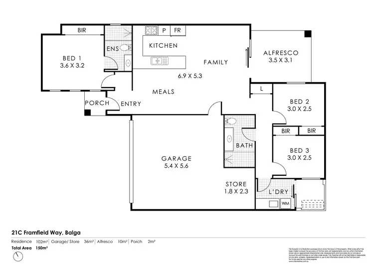 Floorplan of Homely house listing, 21C Framfield Way, Balga WA 6061