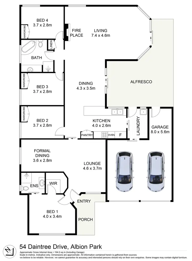 Floorplan of Homely house listing, 54 Daintree Drive, Albion Park NSW 2527