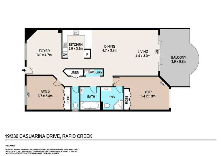 Floorplan of Homely apartment listing, 19/336 Casuarina Drive, Rapid Creek NT 810