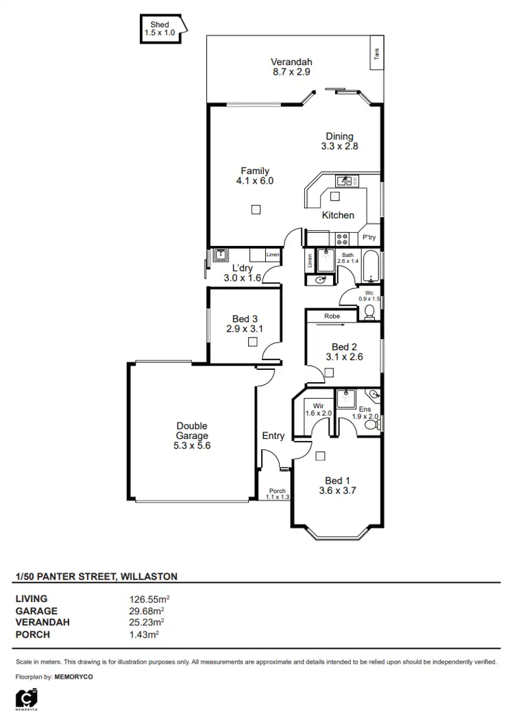 Floorplan of Homely house listing, 1/50 Panter Street, Willaston SA 5118