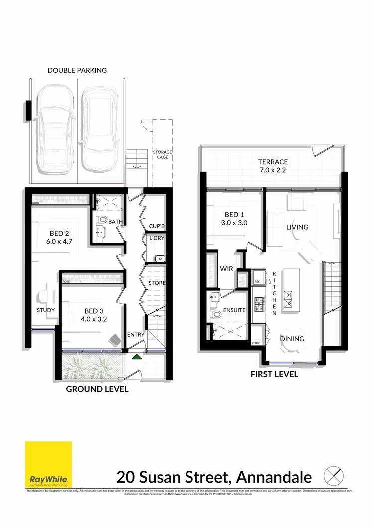 Floorplan of Homely townhouse listing, 20 Susan Street, Annandale NSW 2038