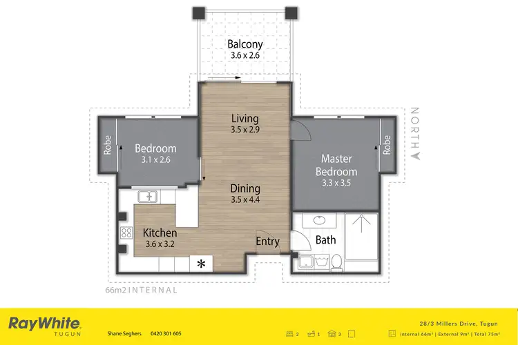 Floorplan of Homely unit listing, 28/3 Millers Drive, Tugun QLD 4224