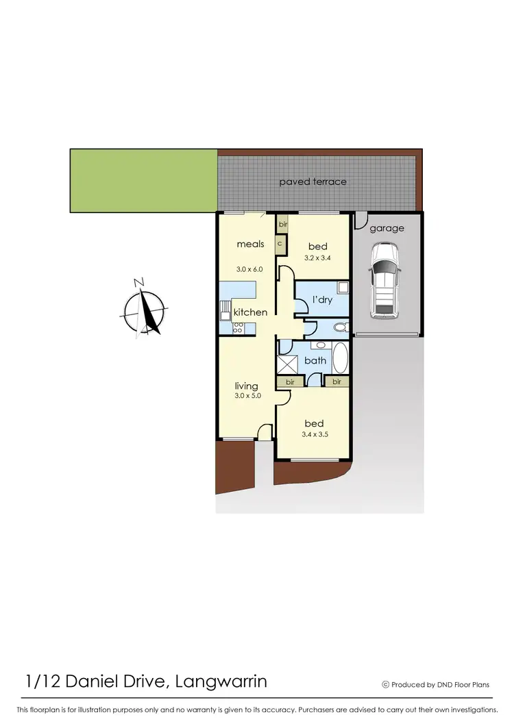 Floorplan of Homely unit listing, 1/12 Daniel Drive, Langwarrin VIC 3910