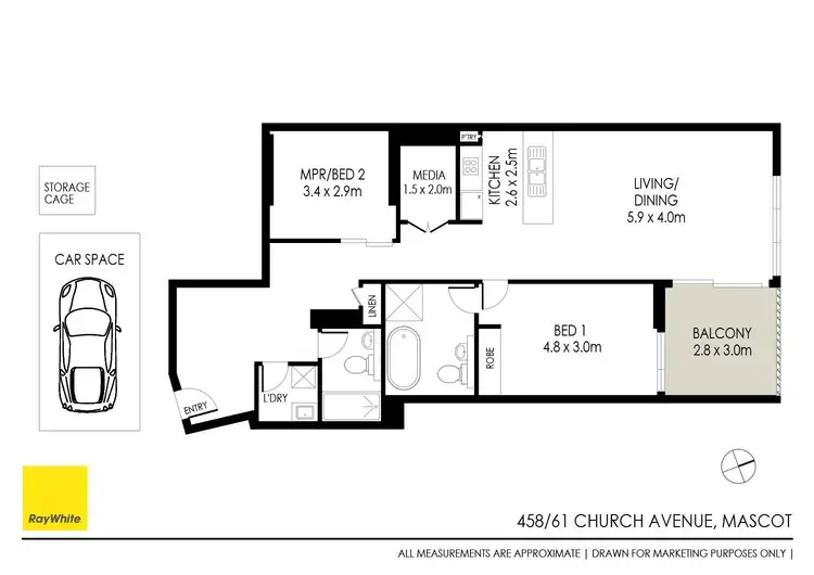 Floorplan of Homely apartment listing, 458/61 Church Avenue, Mascot NSW 2020