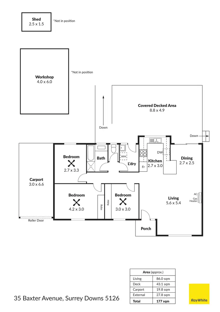 Floorplan of Homely house listing, 35 Baxter Avenue, Surrey Downs SA 5126