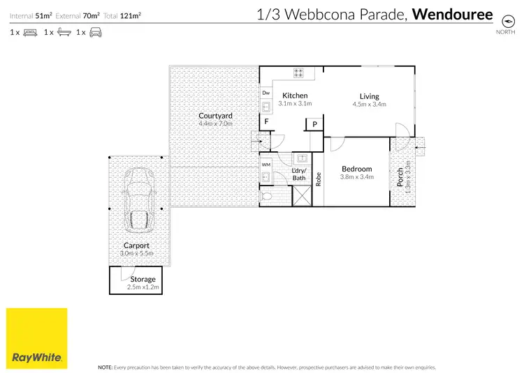 Floorplan of Homely apartment listing, 1/3 Webbcona Parade, Wendouree VIC 3355