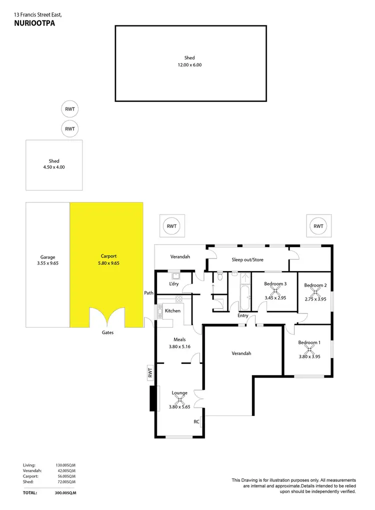 Floorplan of Homely house listing, 13 Francis Street East, Nuriootpa SA 5355