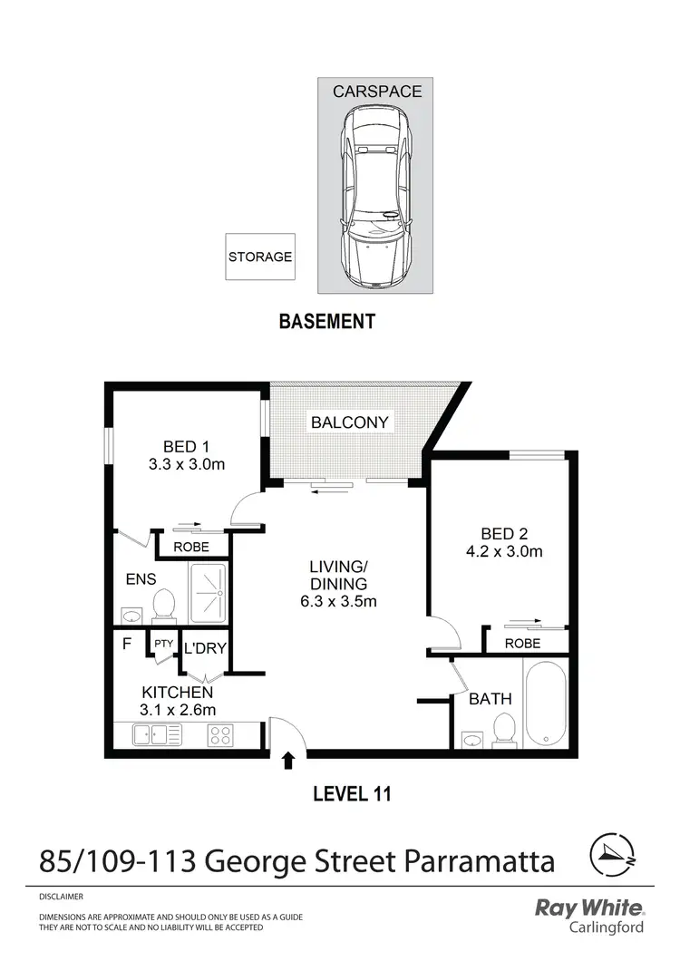 Floorplan of Homely apartment listing, 85/109-113 George Street, Parramatta NSW 2150
