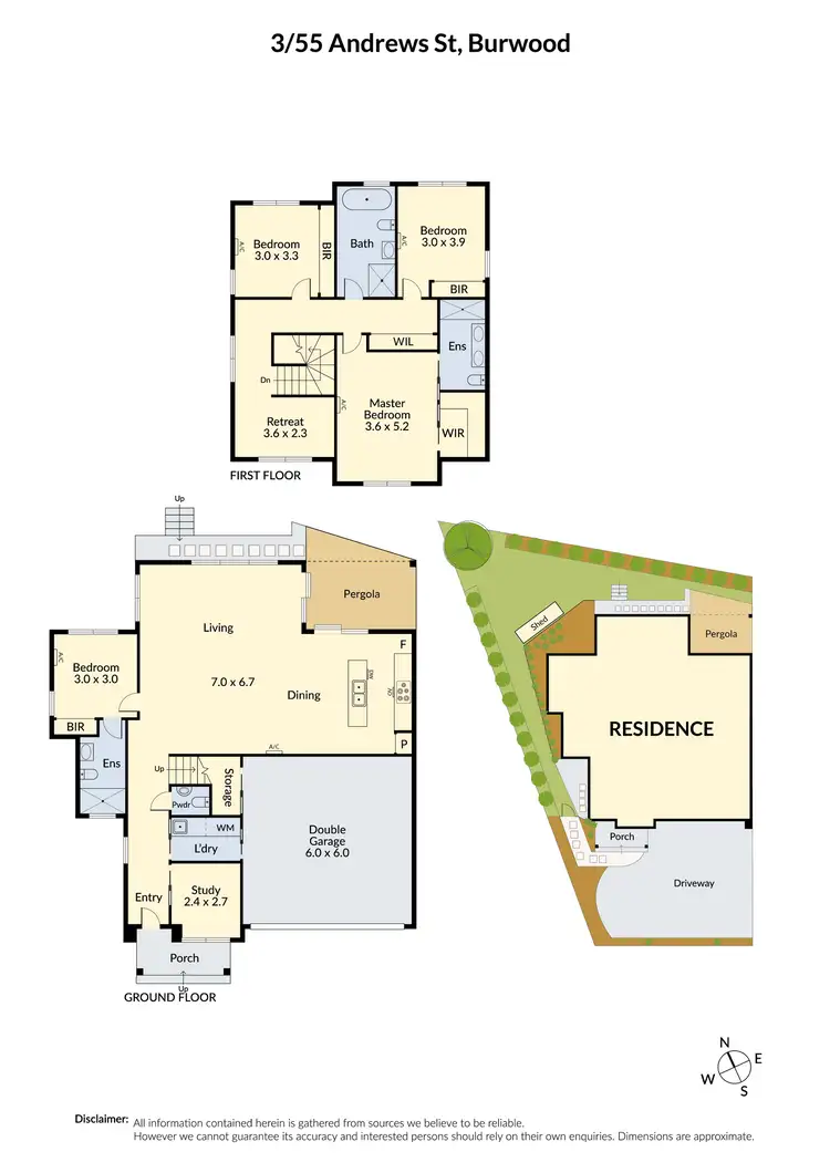 Floorplan of Homely townhouse listing, 3/55 Andrews Street, Burwood VIC 3125