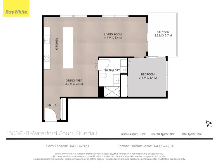 Floorplan of Homely apartment listing, 1308/6-8 Waterford Court, Bundall QLD 4217