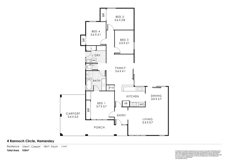 Floorplan of Homely house listing, 4 Rannoch Circle, Hamersley WA 6022