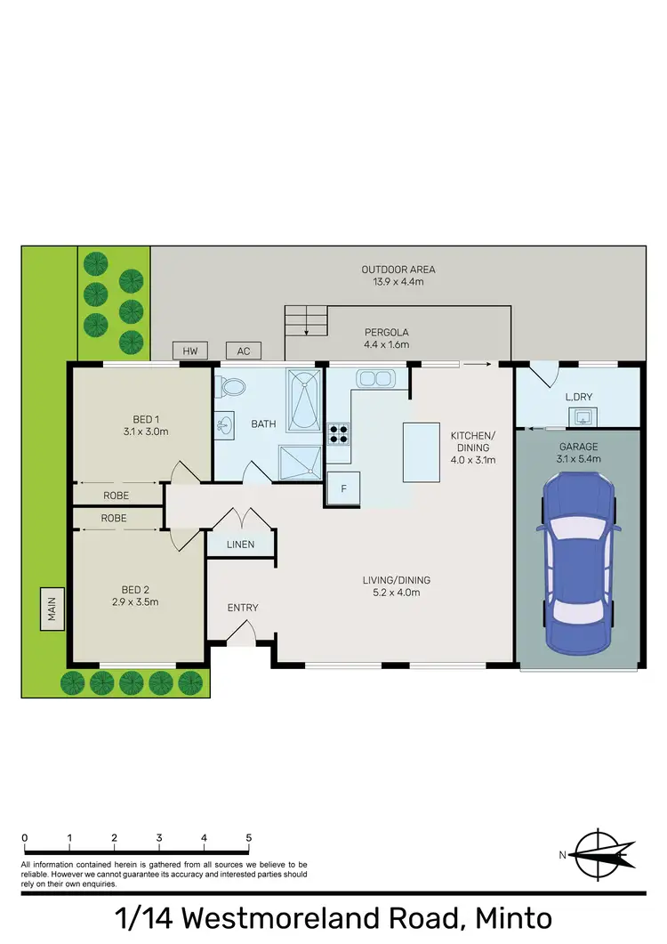 Floorplan of Homely villa listing, 1/14 Westmoreland Road, Minto NSW 2566