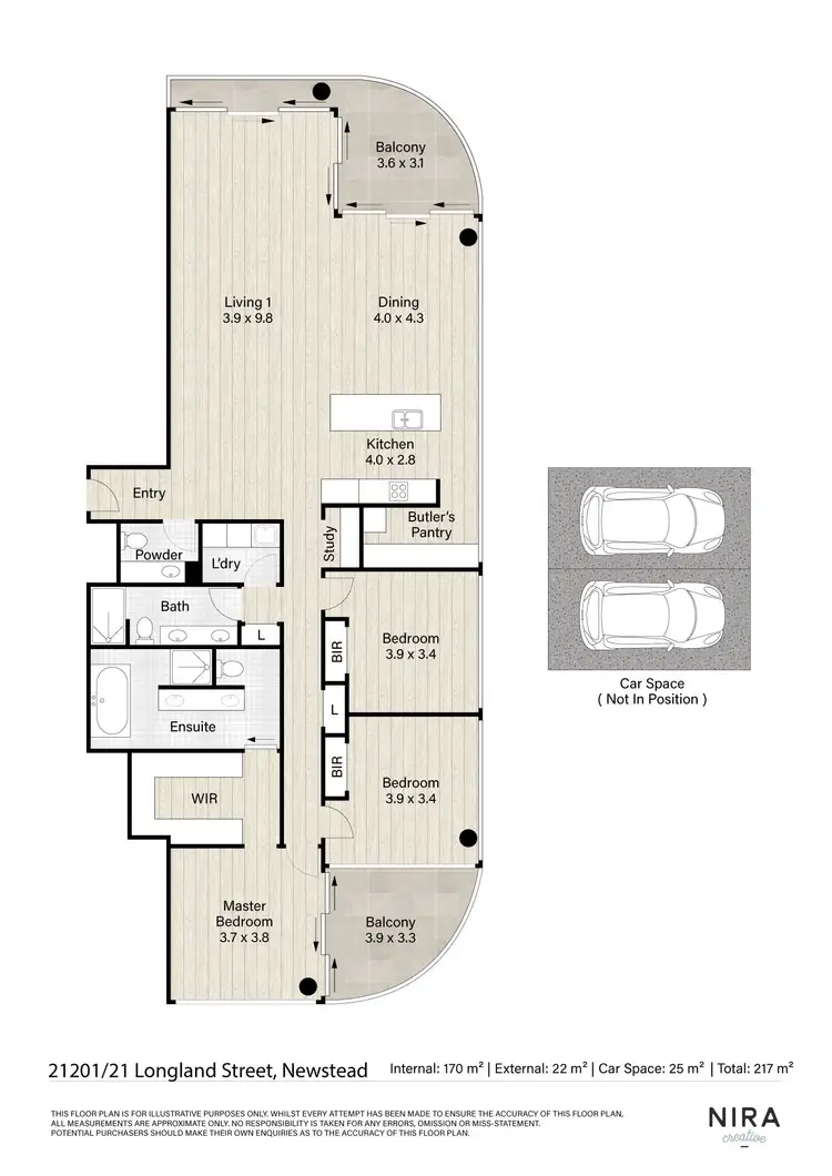 Floorplan of Homely apartment listing, 21201/21 Longland Street, Newstead QLD 4006
