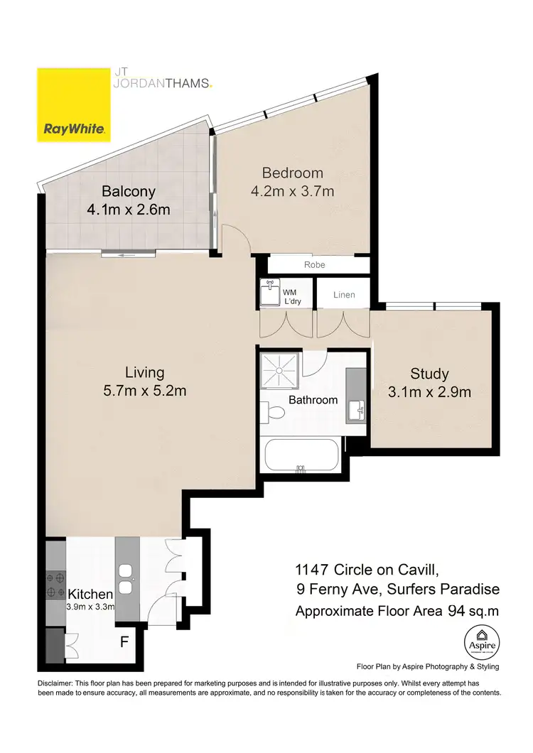 Floorplan of Homely apartment listing, 1147/9 Ferny Avenue, Surfers Paradise QLD 4217
