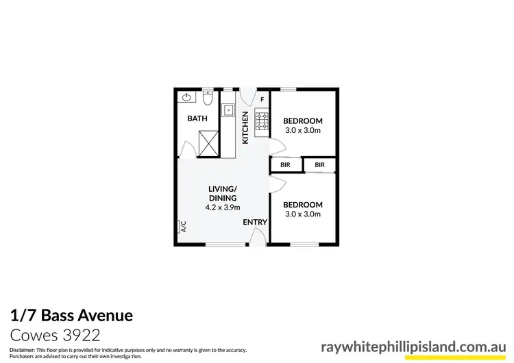 Floorplan of Homely unit listing, 1/7 Bass Avenue, Cowes VIC 3922