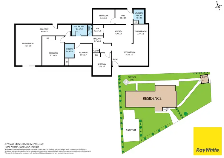 Floorplan of Homely house listing, 8 Pascoe Street, Rochester VIC 3561