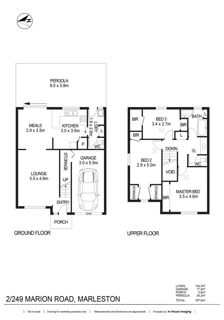 Floorplan of Homely townhouse listing, 2/249 Marion Road, Marleston SA 5033