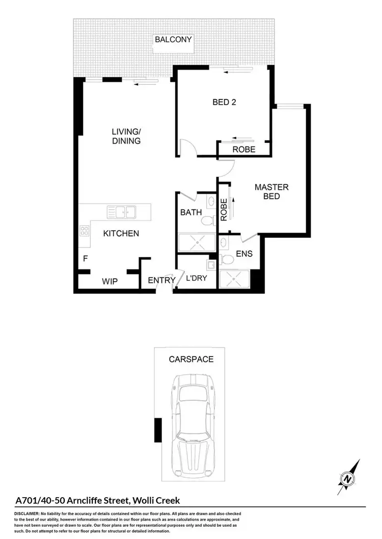Floorplan of Homely apartment listing, A701/40-50 Arncliffe Street, Wolli Creek NSW 2205